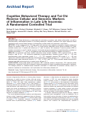Cover page: Cognitive Behavioral Therapy and Tai Chi Reverse Cellular and Genomic Markers of Inflammation in Late-Life Insomnia: A Randomized Controlled Trial