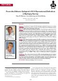 Cover page: From the Editors: Epilepsia's 2014 Operational Definition of Epilepsy Survey