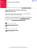 Cover page: Visual-Syntactic Text Format: Improving Adolescent Literacy