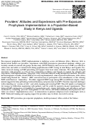 Cover page: Providers' Attitudes and Experiences with Pre-Exposure Prophylaxis Implementation in a Population-Based Study in Kenya and Uganda