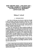 Cover page: How Theory Does - and Does Not - Matter: American Approaches to Intellectual Property Law in East Asia
