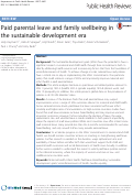 Cover page: Paid parental leave and family wellbeing in the sustainable development era