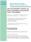 Cover page: Microgrid Reliability Modeling and Battery Scheduling Using Stochastic Linear Programming