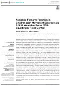 Cover page: Assisting Forearm Function in Children With Movement Disorders via A Soft Wearable Robot With Equilibrium-Point Control