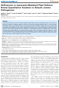 Cover page: Deficiencies in Jasmonate-Mediated Plant Defense Reveal Quantitative Variation in Botrytis cinerea Pathogenesis