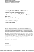 Cover page: Assessing the Value of TMCs and Methods to Evaluate the Long Term Effects of ITS Implementation: A General Equilibrium Approach