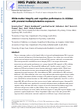 Cover page: White matter integrity and cognitive performance in children with prenatal methamphetamine exposure