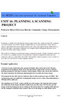 Cover page: Unit 16: Planning a Scanning Project