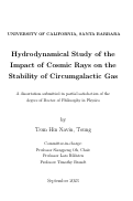 Cover page: Hydrodynamical Study of the Impact of Cosmic Rays on the Stability of Circumgalactic Gas