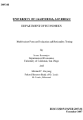 Cover page: Multivariate Forecast Evaluation And Rationality Testing