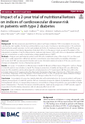 Cover page: Impact of a 2-year trial of nutritional ketosis on indices of cardiovascular disease risk in patients with type 2 diabetes