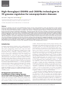 Cover page: High-throughput CRISPRi and CRISPRa technologies in 3D genome regulation for neuropsychiatric diseases.
