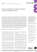 Cover page: Genomic architecture of pharmacological efficacy and adverse events