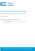 Cover page: Maize Diversity and Climate Change 