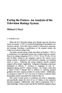 Cover page: Facing the Future: An Analysis of the Television Ratings System