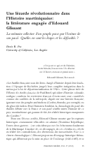 Cover page: Une lézarde révolutionnaire dans l’histoire martiniquaise: la littérature engagée d’Edouard Glissant