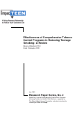 Cover page: Effectiveness of Comprehensive Tobacco Control Programs in Reducing Teenage Smoking: A Review