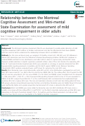 Cover page: Relationship between the Montreal Cognitive Assessment and Mini-mental State Examination for assessment of mild cognitive impairment in older adults