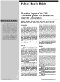 Cover page: First-year impact of the 1989 California cigarette tax increase on cigarette consumption.