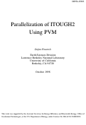 Cover page: Parallelization of ITOUGH2 using PVM