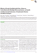 Cover page: Effects of Foods Fortified with Zinc, Alone or Cofortified with Multiple Micronutrients, on Health and Functional Outcomes: A Systematic Review and Meta-Analysis