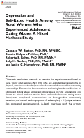 Cover page: Depression and Self-Rated Health Among Rural Women Who Experienced Adolescent Dating Abuse