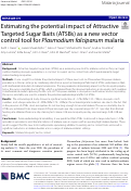 Cover page: Estimating the potential impact of Attractive Targeted Sugar Baits (ATSBs) as a new vector control tool for Plasmodium falciparum malaria