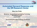 Cover page: Automated Demand Response and Demand Response Research Center