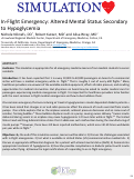 Cover page: In-Flight Emergency: Altered Mental Status Secondary to Hypoglycemia