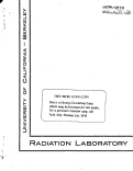 Cover page: Observations on the Radiation Decomposition of Some C14-Labeled Compounds