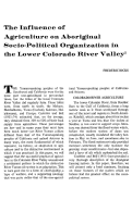 Cover page: The Influence of Agriculture on Aboriginal Socio-Political Organization in the Lower Colorado River Valley