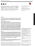 Cover page: Potential Impact of Prescribing Metformin According to eGFR Rather Than Serum Creatinine