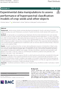 Cover page: Experimental data manipulations to assess performance of hyperspectral classification models of crop seeds and other objects