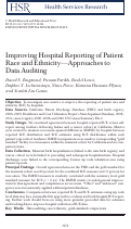 Cover page: Improving Hospital Reporting of Patient Race and Ethnicity - Approaches to Data Auditing
