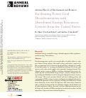Cover page: Facilitating Power Grid Decarbonization with Distributed Energy Resources: Lessons from the United States
