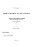 Cover page: Aspects of Black Holes in Higher Dimensions