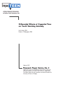 Cover page: Differential Effects of Cigarette Price on Youth Smoking Intensity