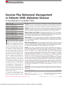 Cover page: Exercise Plus Behavioral Management in Patients With Alzheimer Disease: A Randomized Controlled Trial