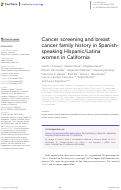Cover page: Cancer screening and breast cancer family history in Spanish-speaking Hispanic/Latina women in California