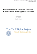 Cover page: Private Schools in American Education: A Small Sector Still Lagging in Diversity (working paper)