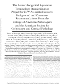Cover page: The Lower Anogenital Squamous Terminology Standardization Project for HPV-Associated Lesions: background and consensus recommendations from the College of American Pathologists and the American Society for Colposcopy and Cervical Pathology.