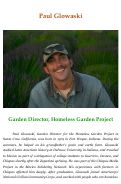 Cover page: Paul Glowaski: Garden Director, Homeless Garden Project