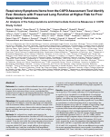 Cover page: Respiratory Symptoms Items from the COPD Assessment Test Identify Ever-Smokers with Preserved Lung Function at Higher Risk for Poor Respiratory Outcomes. An Analysis of the Subpopulations and Intermediate Outcome Measures in COPD Study Cohort.