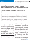 Cover page: Child Psychiatry Branch of the National Institute of Mental Health Longitudinal Structural Magnetic Resonance Imaging Study of Human Brain Development