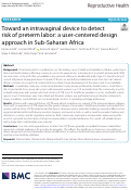 Cover page: Toward an intravaginal device to detect risk of preterm labor: a user-centered design approach in Sub-Saharan Africa