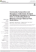 Cover page: Community Composition and Abundance of Bacterial, Archaeal and Nitrifying Populations in Savanna Soils on Contrasting Bedrock Material in Kruger National Park, South Africa