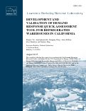 Cover page: Development and Validation of Demand Response Quick Assessment Tool for Refrigerated Warehouses in California: