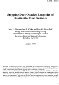 Cover page: Stopping Duct Quacks: Longenvity of Residential Duct Sealants