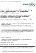 Cover page: Systemic Metabolomic Changes in Blood Samples of Lung Cancer Patients Identified by Gas Chromatography Time-of-Flight Mass Spectrometry
