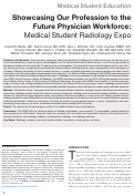 Cover page: Showcasing Our Profession to the Future Physician Workforce Medical Student Radiology Expo